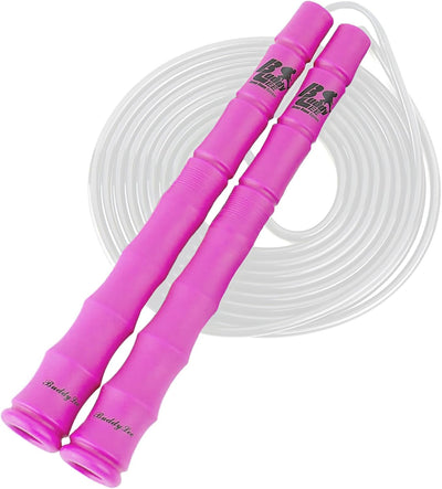 Cuerda de saltar ajustable para fitness color rosa