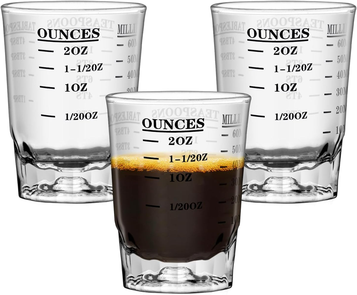 Vaso chupito 2.3oz medidor vino negro