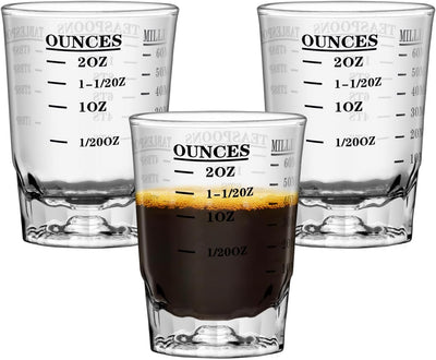Vaso chupito 2.3oz medidor vino negro