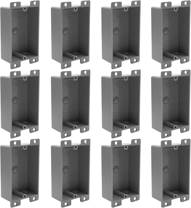 12 Caja eléctrica PVC 8 cub. pulg. gris uso residencial
