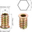 Tuercas roscadas hex para muebles m6x17mm 40 pzas