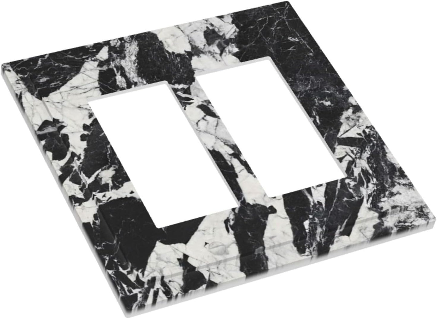 Cubiertas tomacorrientes diseño mármol blanco y negro GFCI