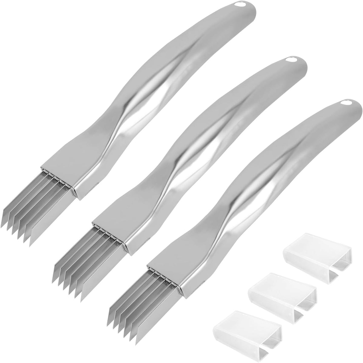 Cuchillos de seda para triturar verduras, picador multifuncional con 3 tapas
