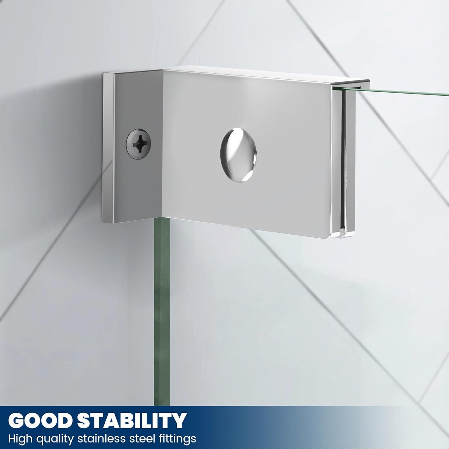 Panel puerta ducha vidrio fijo 30x78pulg 5/16 pulg transparente