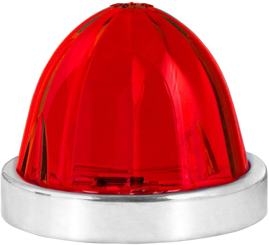 Luz de giro 18 LED bisel acero inox rojo