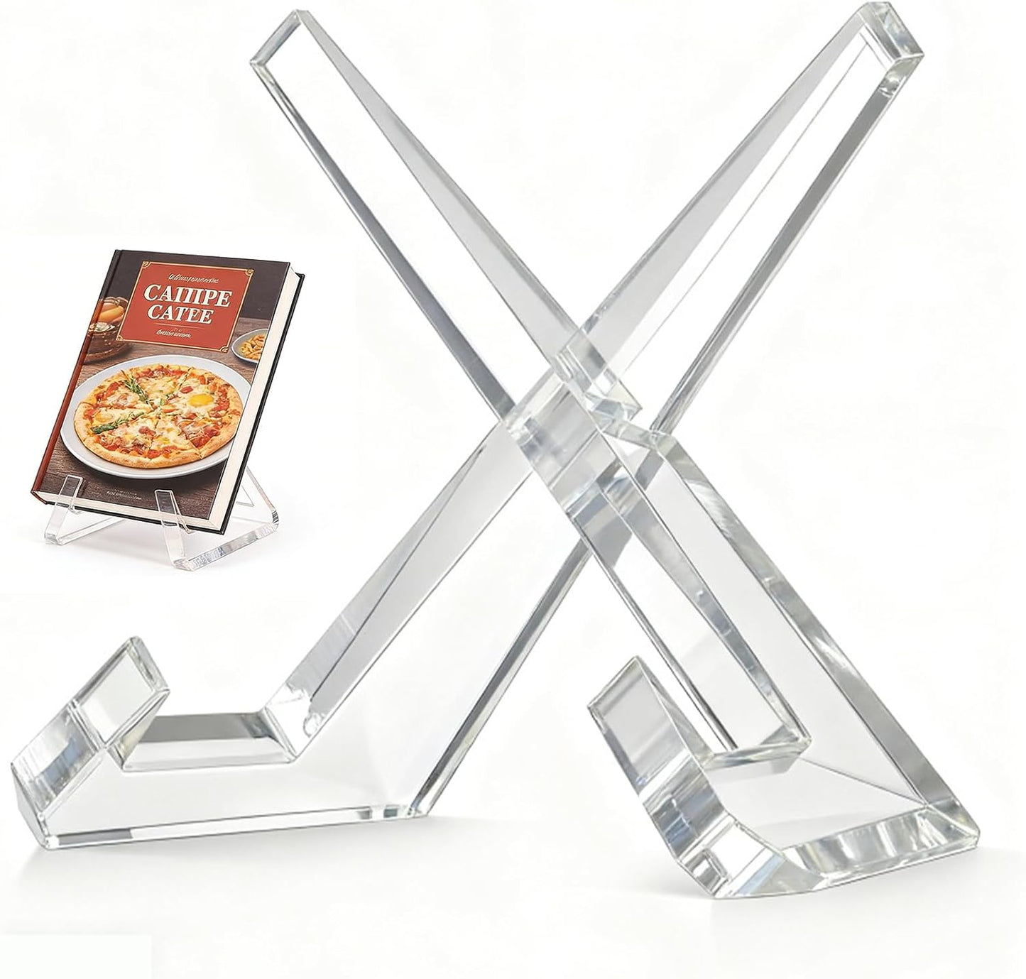 Soporte acrílico para libros de cocina transparente