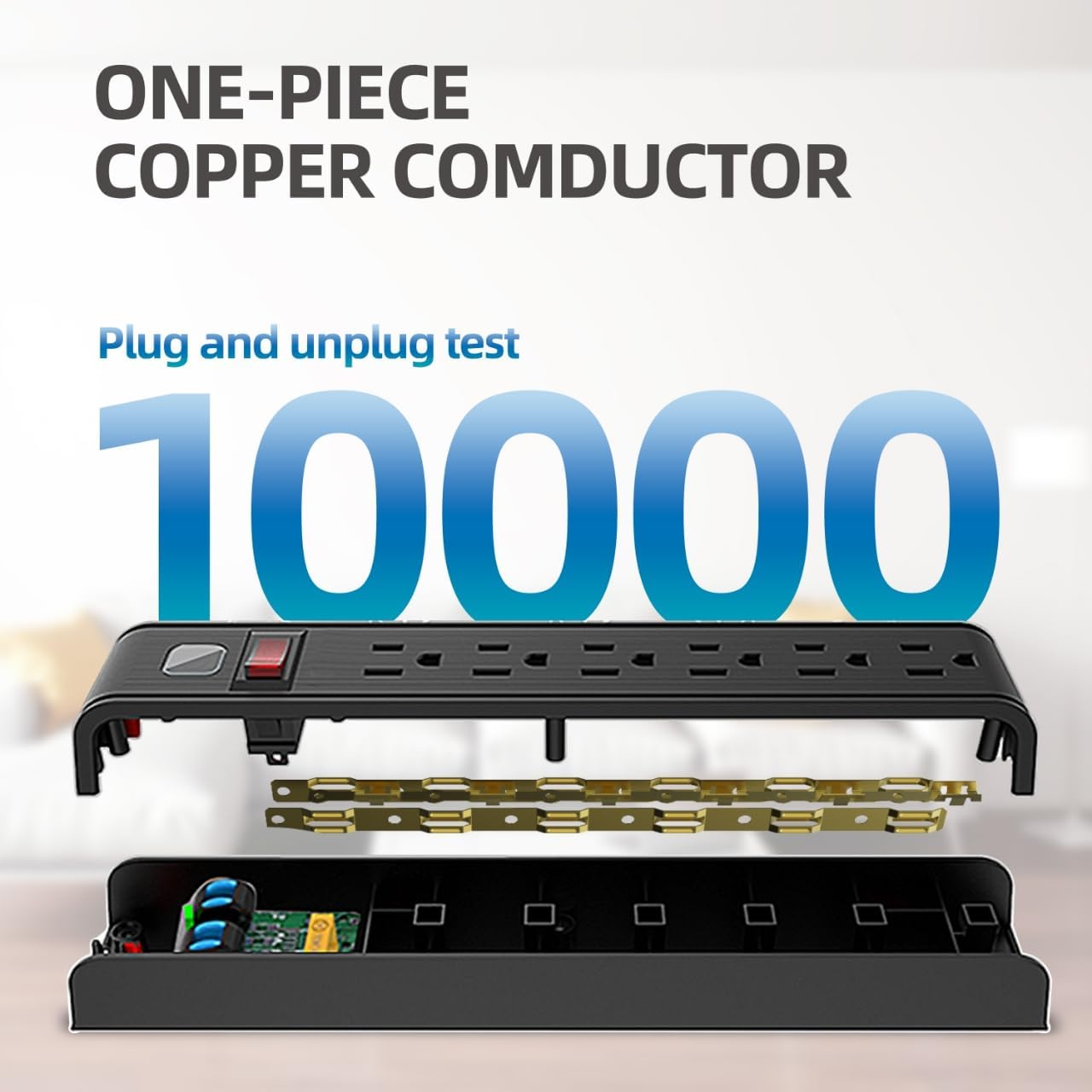 Protector sobretensiones 600j 4pies 6 tomas ETL