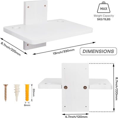 Mini proyector madera maciza soporte pared estante flotante blanco