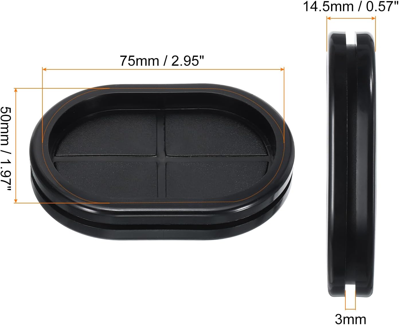 Ojal goma montaje ovalado doble cara 8pcs