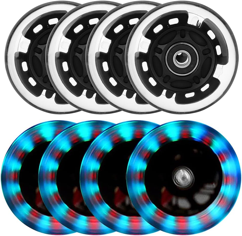 8 Ruedas patinaje iluminadas 2.52-3.15" ABEC-9