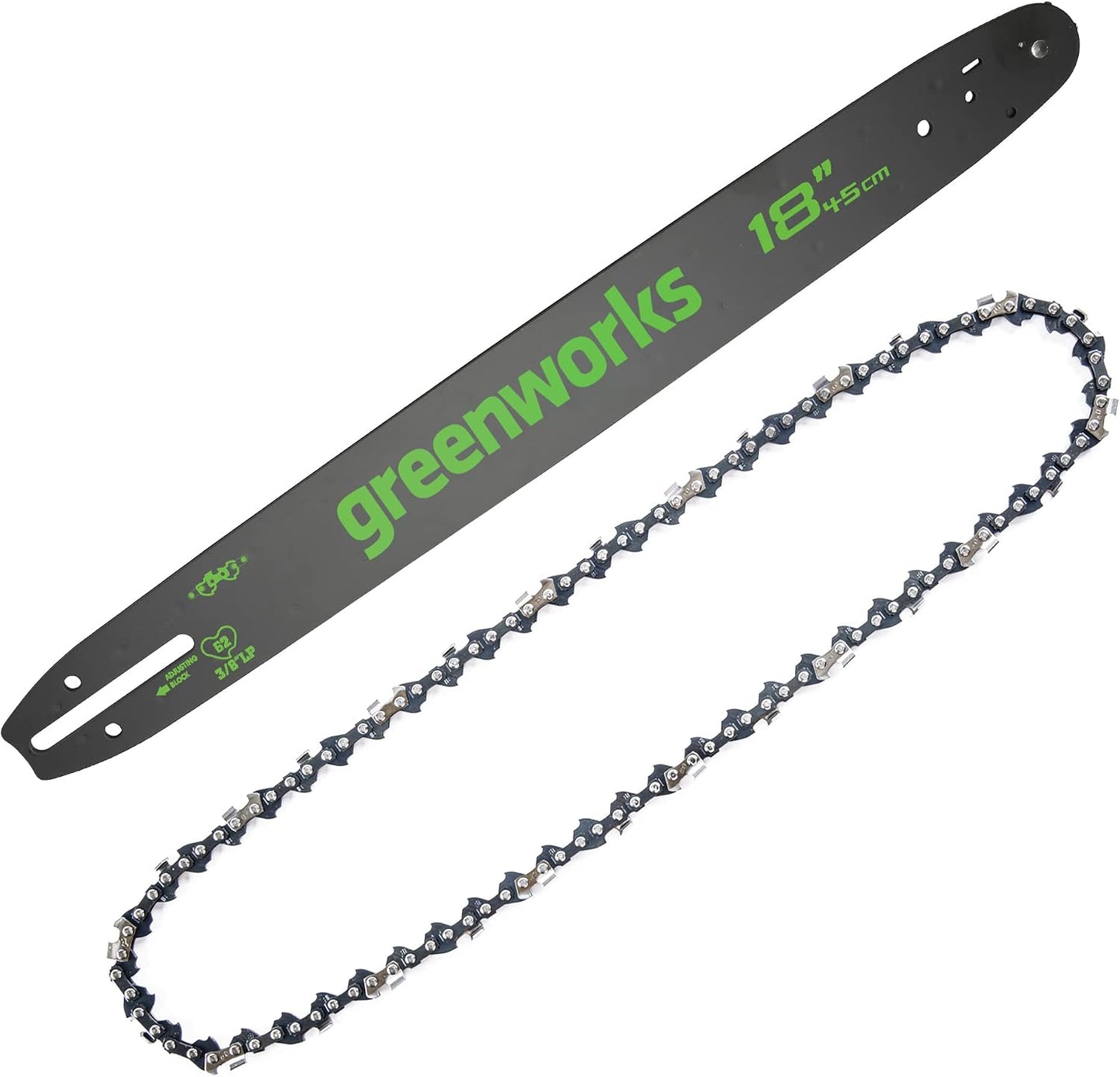 Combo barra cadena motosierra Greenworks 18pulg