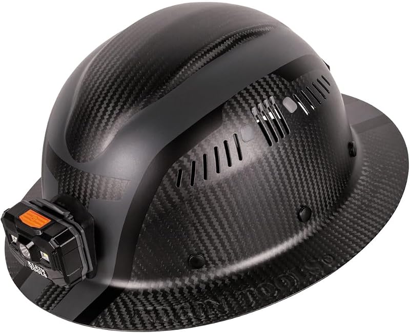 Casco duro K12 fibra carbono linterna recargable clase C