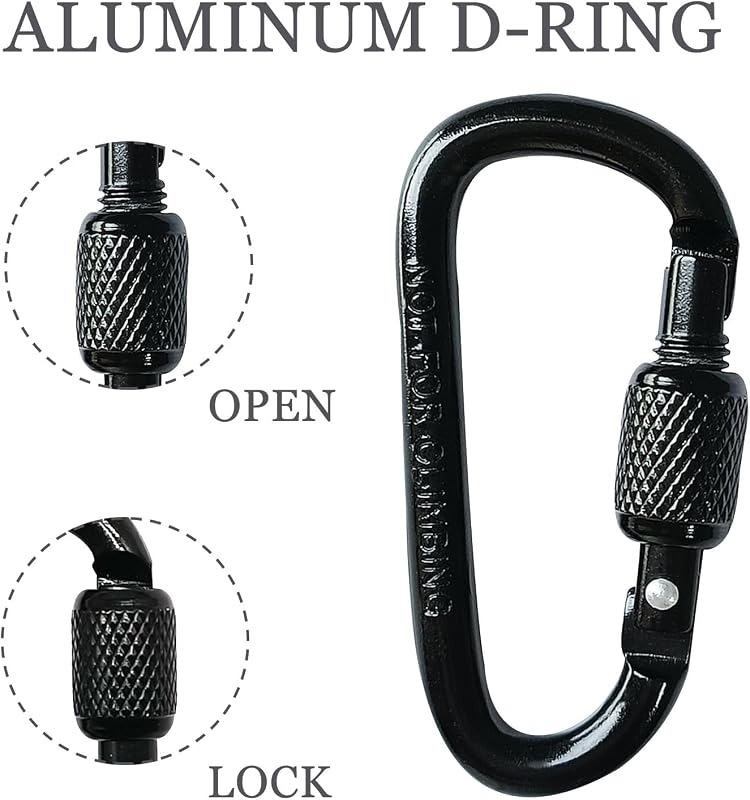 8 Mosquetones D 2.2pulg Mini Llavero Aluminio Senderismo