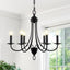 Candelabro negro 6 luces 22" base E12 industrial