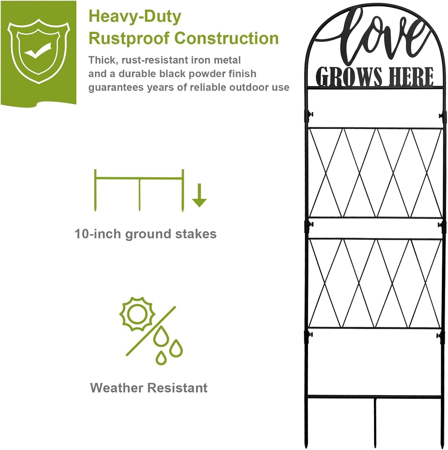 Enrejado metal jardín 45x14pulg para plantas trepadoras