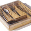 Organiz. cajón cocina bambú 13pulg con tapa 5 ranuras cubiertos