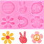 Moldes silicona decoración pasteles flores arco iris retro hippie