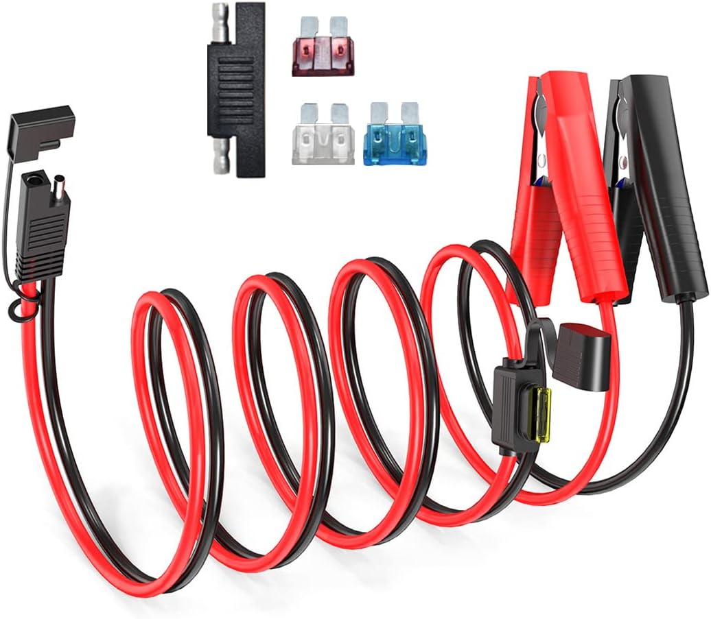 Conector SAE 12AWG con fusible 10-25A para batería coche
