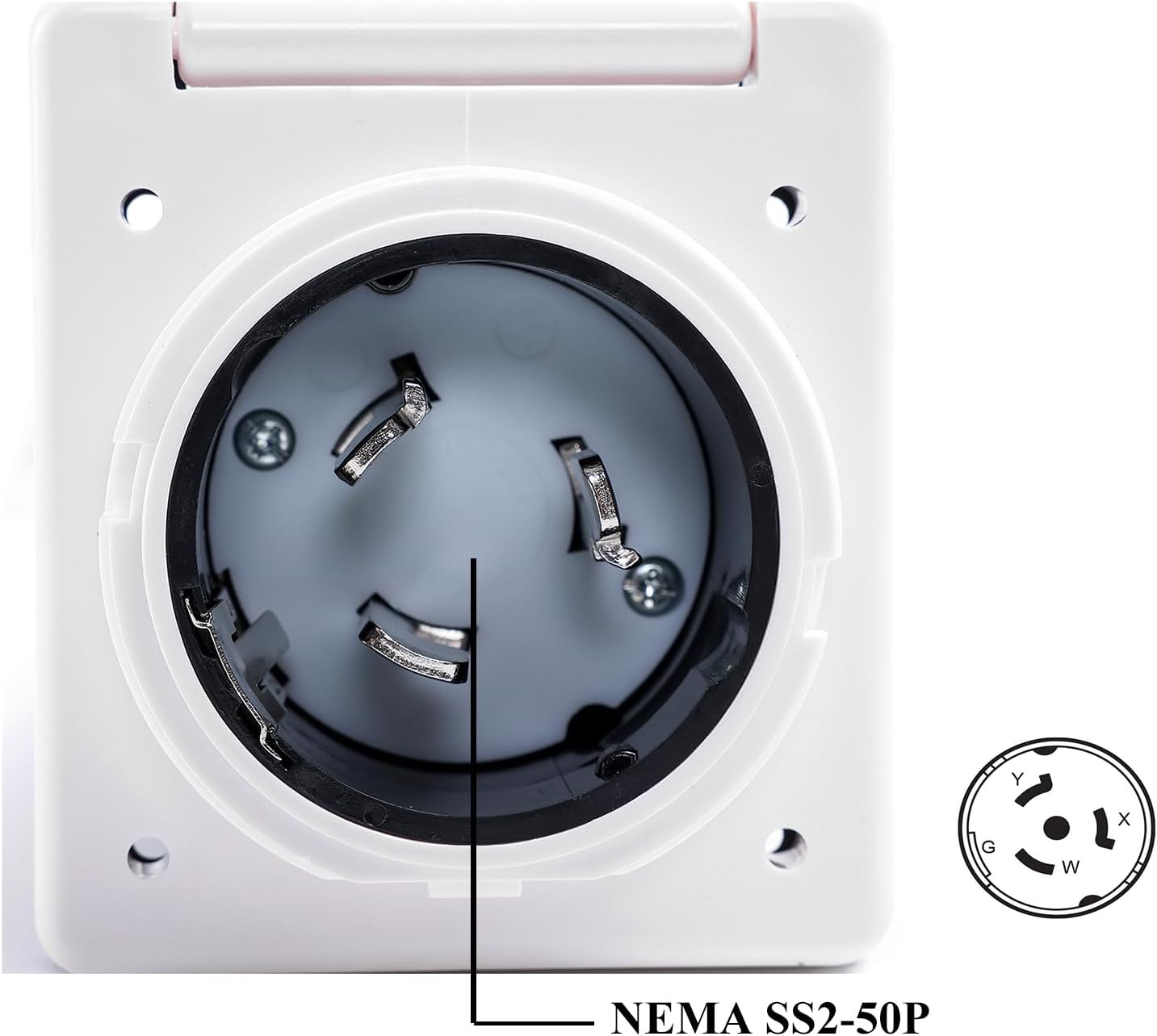 Caja enchufe RV 50A NEMA SS2-50P conector macho 125/250V