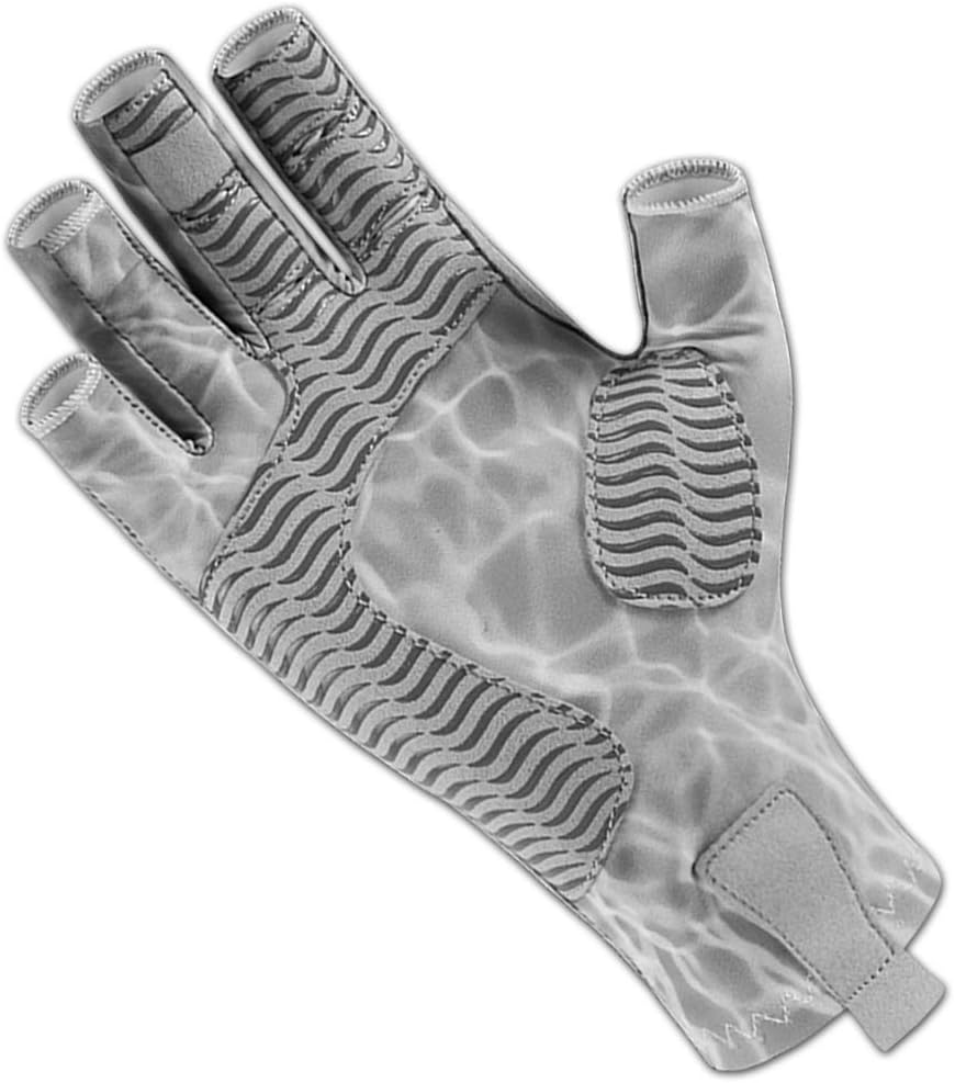 Guantes pesca sin dedos UPF50 agarre adhesivo