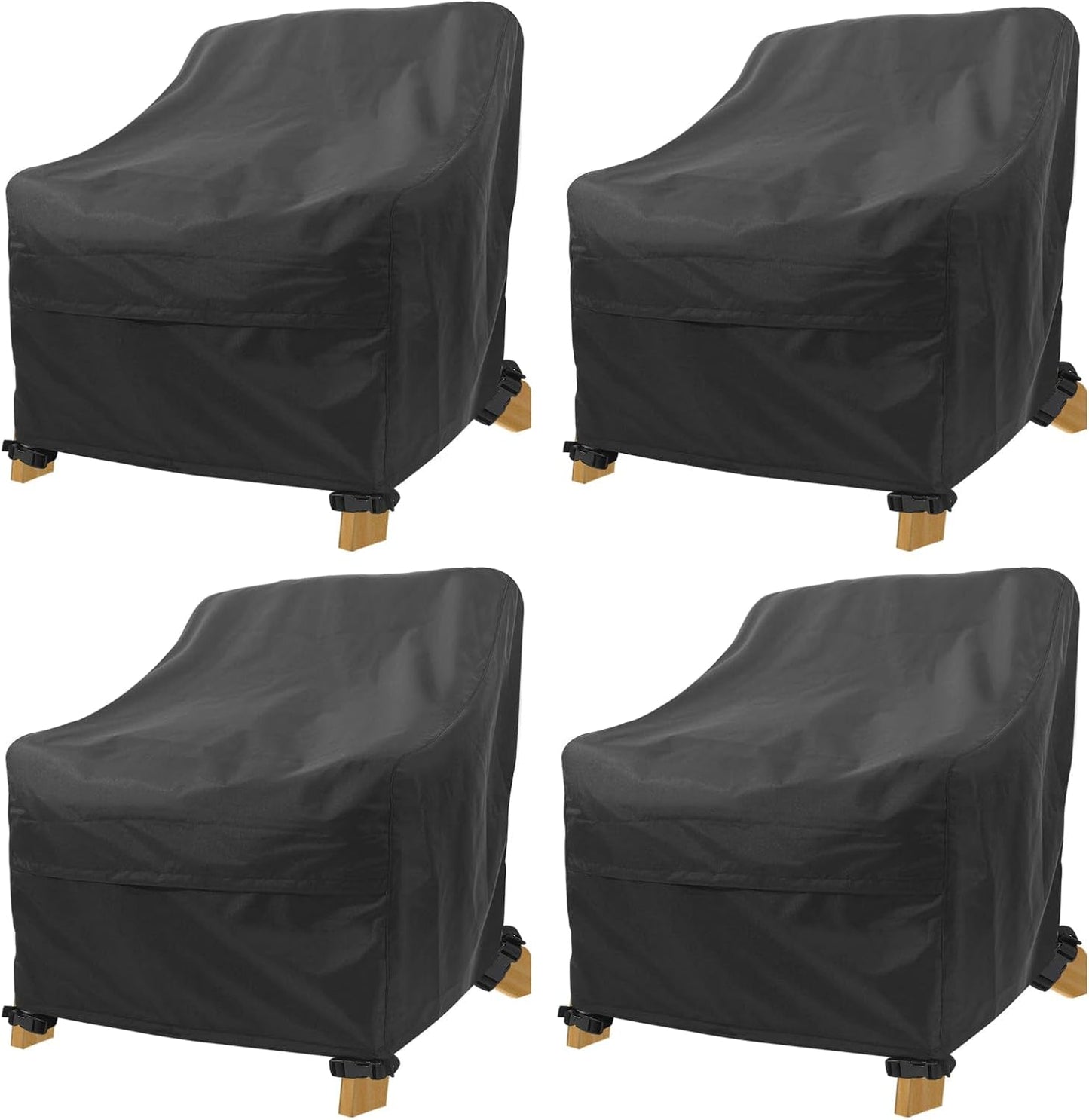 4 Fundas Impermeables Silla Exterior 32x35x36" Negro