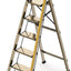 Escalera aluminio 6 escalones 12pies plegable dorado