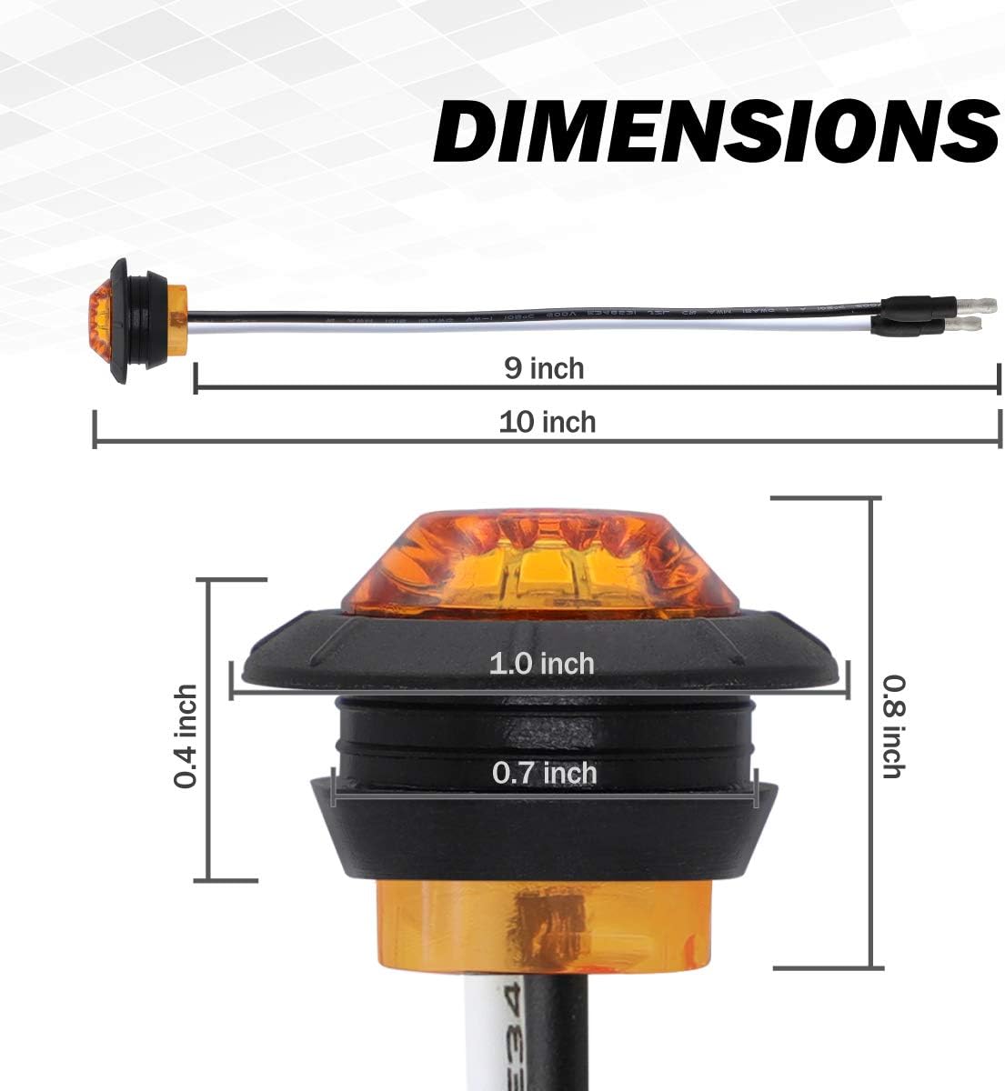 20 Luces señal giro 3/4" ámbar remolque caravana