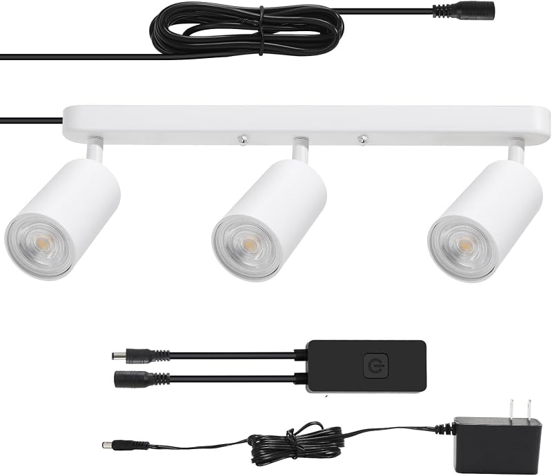 Iluminación riel enchufable con focos flexibles cocina sala