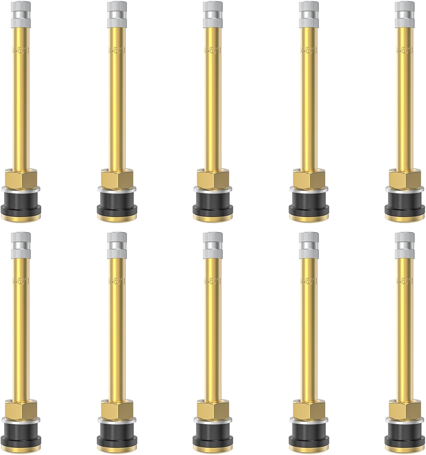 10 Vástagos Válvula Latón TR573 0.748" 4.49"