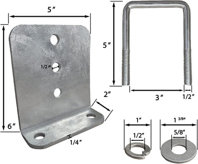 Kit 4 soportes litera galvanizados tipo L 6" trabajo pesado