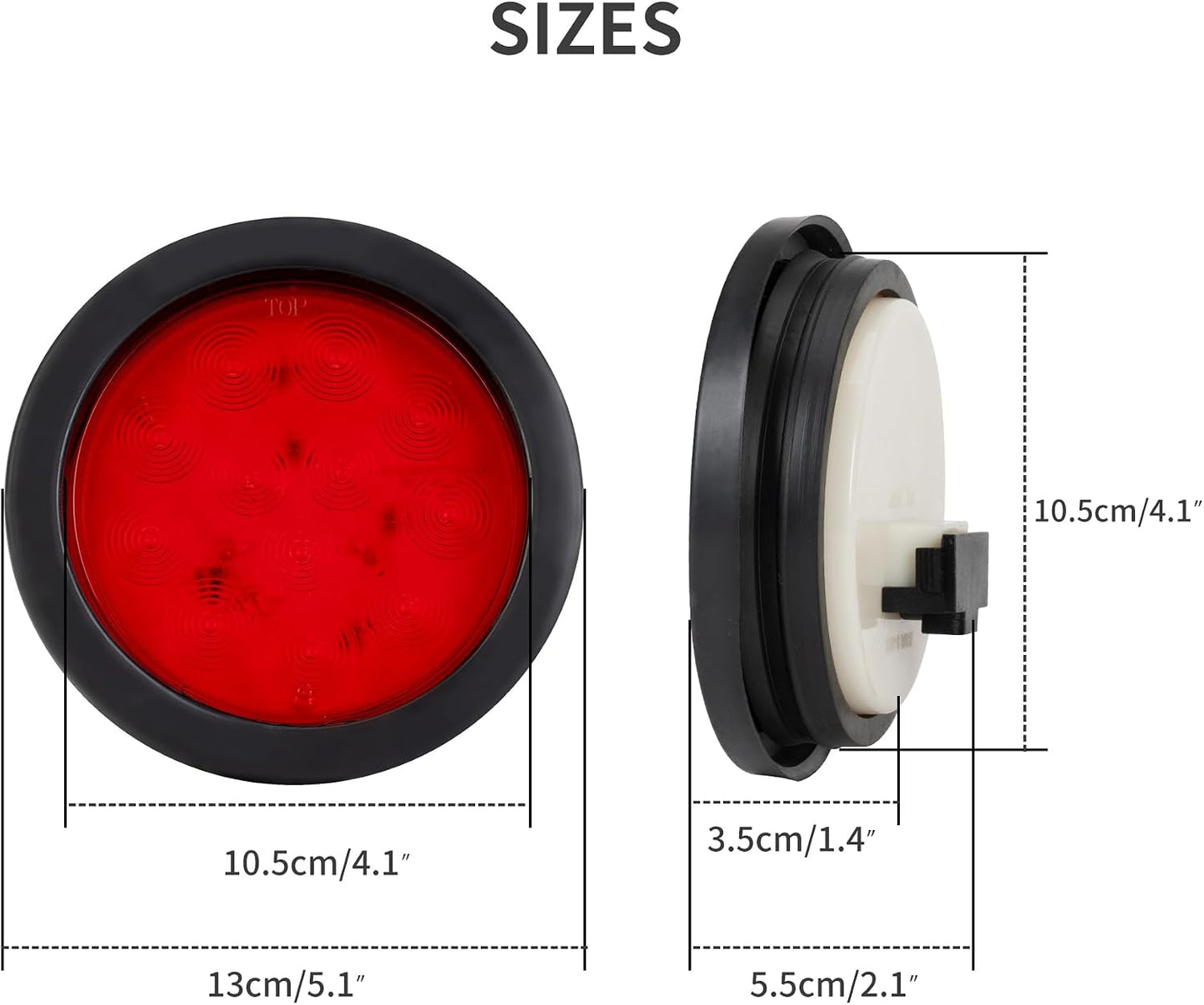 2 Pzas Luces Traseras LED 4" para Remolque 3en1