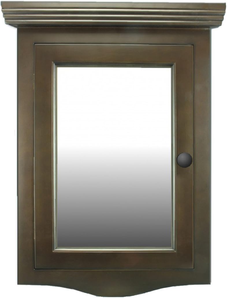 Gabinete medicina 27 1/8x20 1/8 pulg roble oscuro con espejo