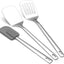 Set 3 Espátulas Acero Inox Ranurada Flexible