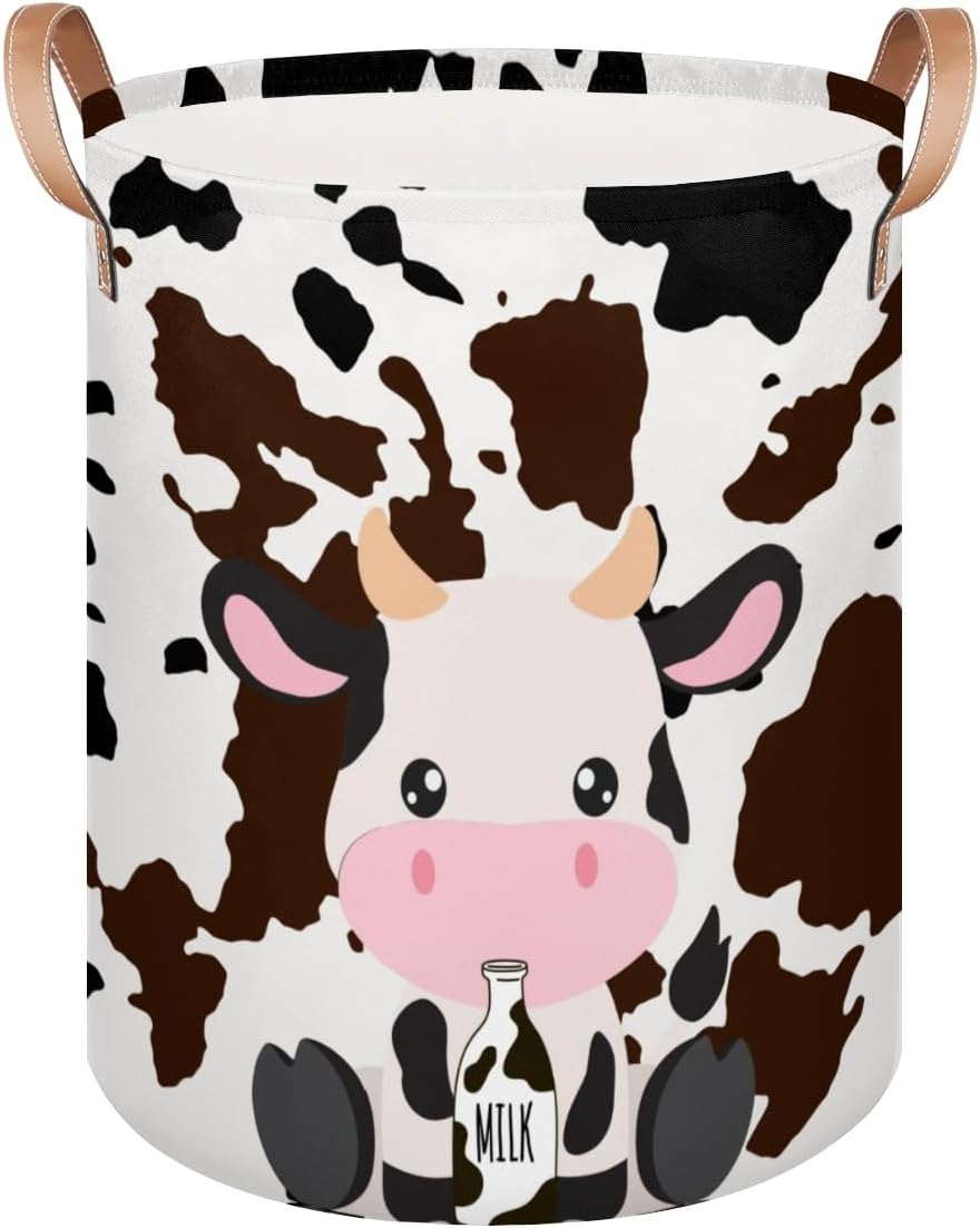 Cesta lavandería plegable vaca organiz. juguetes ropa sucia