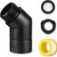 Adaptador codo ducha 135° negro
