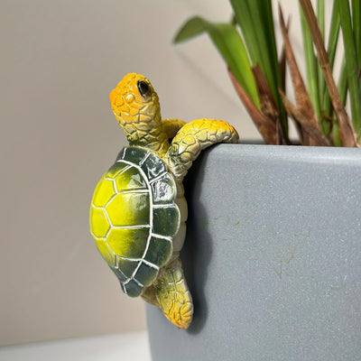 Figura tortuga colgante resina para maceta