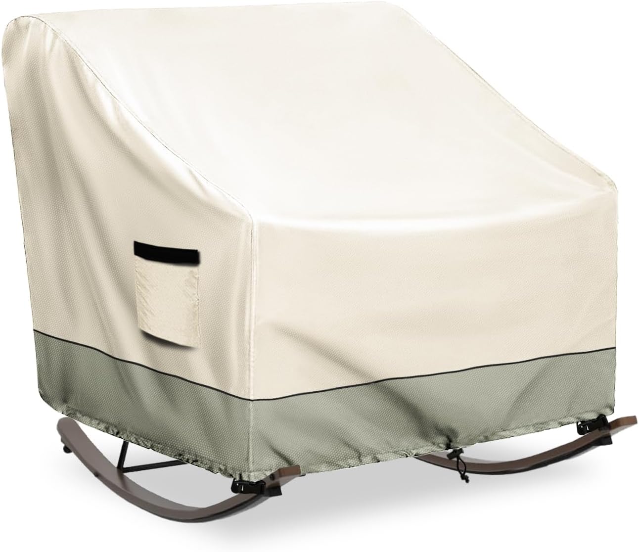 Silla mecedora Papasan resistente impermeable cremallera blanco gris