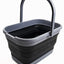 Cubo rectangular plegable 12L gris/negro