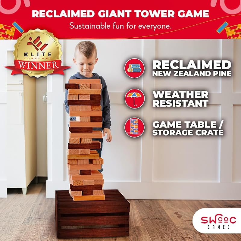 Set torre gigante 60 bloques al aire libre para adultos