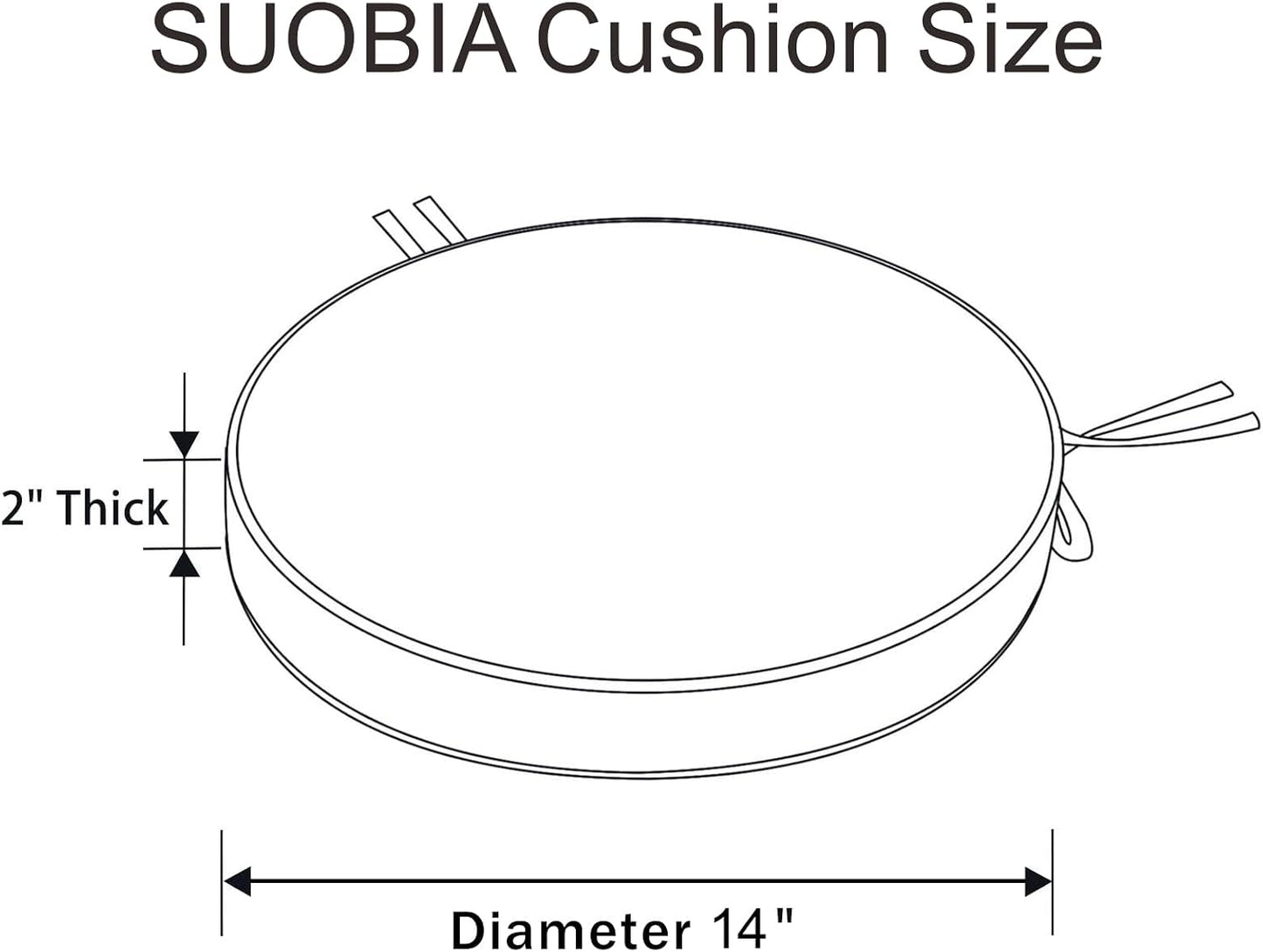 Cojín silla bistró 14" exterior impermeable con lazos