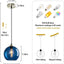 Luz colgante globo vidrio azul para cocina isla sala comedor