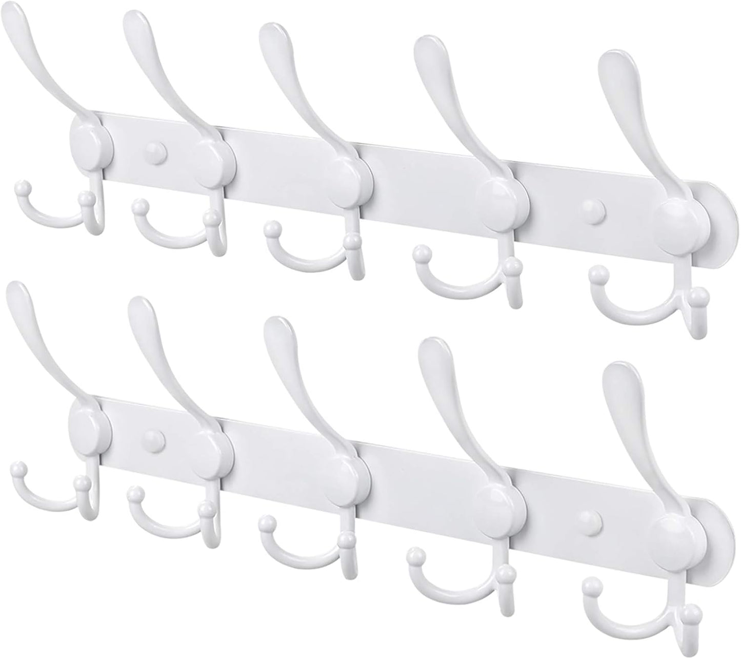 Perchero pared 2 pack 15 ganchos acero inox para abrigo