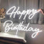 Letrero neón LED feliz cumpleaños 28pulg decoración hogar