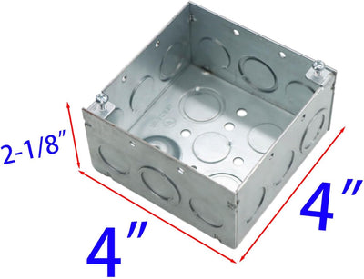 8 Cajas Eléctricas Cuadradas 2-1/8'' Metal Galvanizado