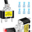 2 Interruptores Palanca 12V 30A SPST ON/OFF 3 Pin Rojo LED