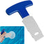 Herramienta extracción tapones piscina con mango de metal