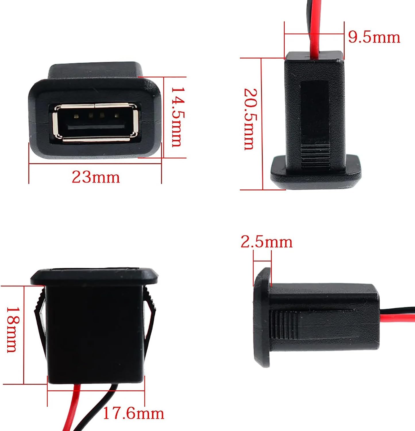 Cable USB 2.0 5V 3A conector empotrado para reparación