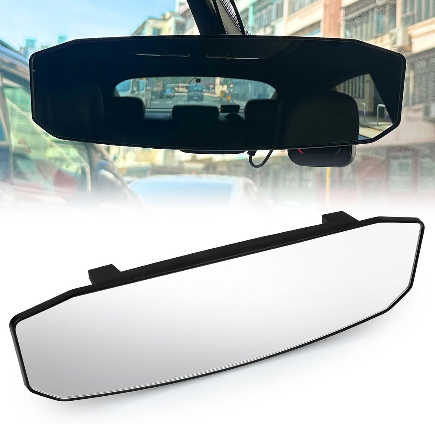 Espejo retrovisor panorámico 11.77" clip universal