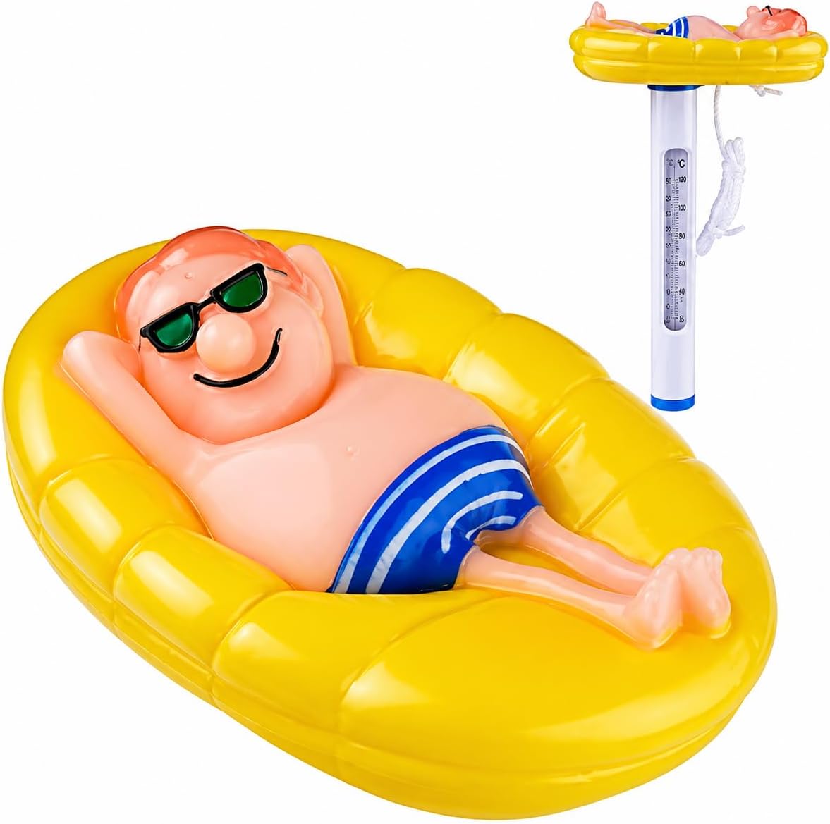 Termómetro flotante piscina acuario con cuerda