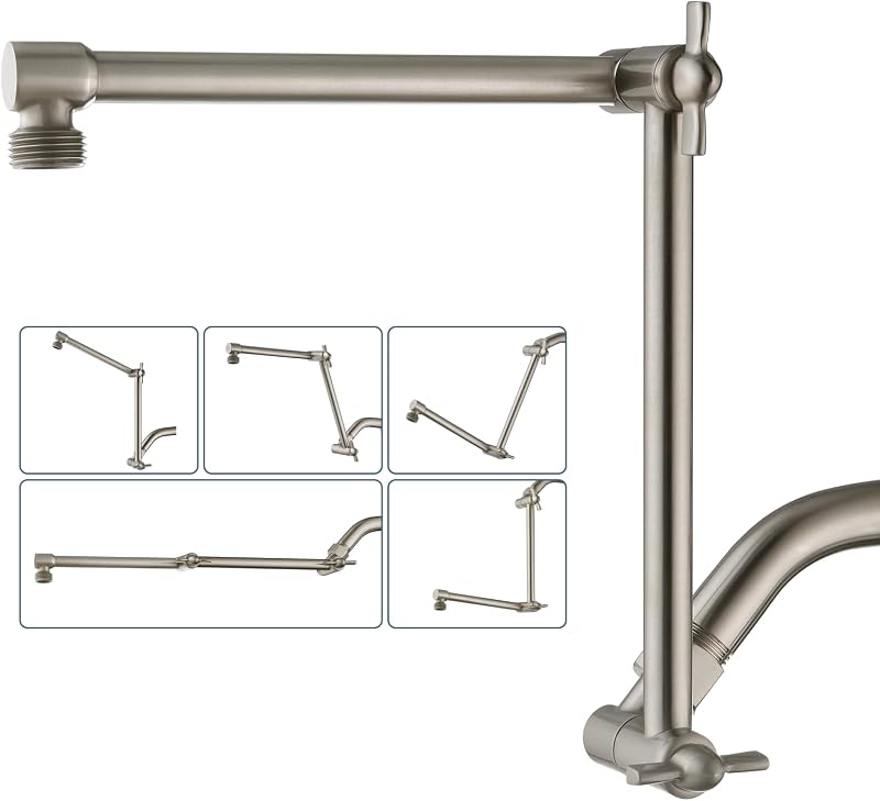 Extensor ducha latón 14" ajustable níquel cepillado